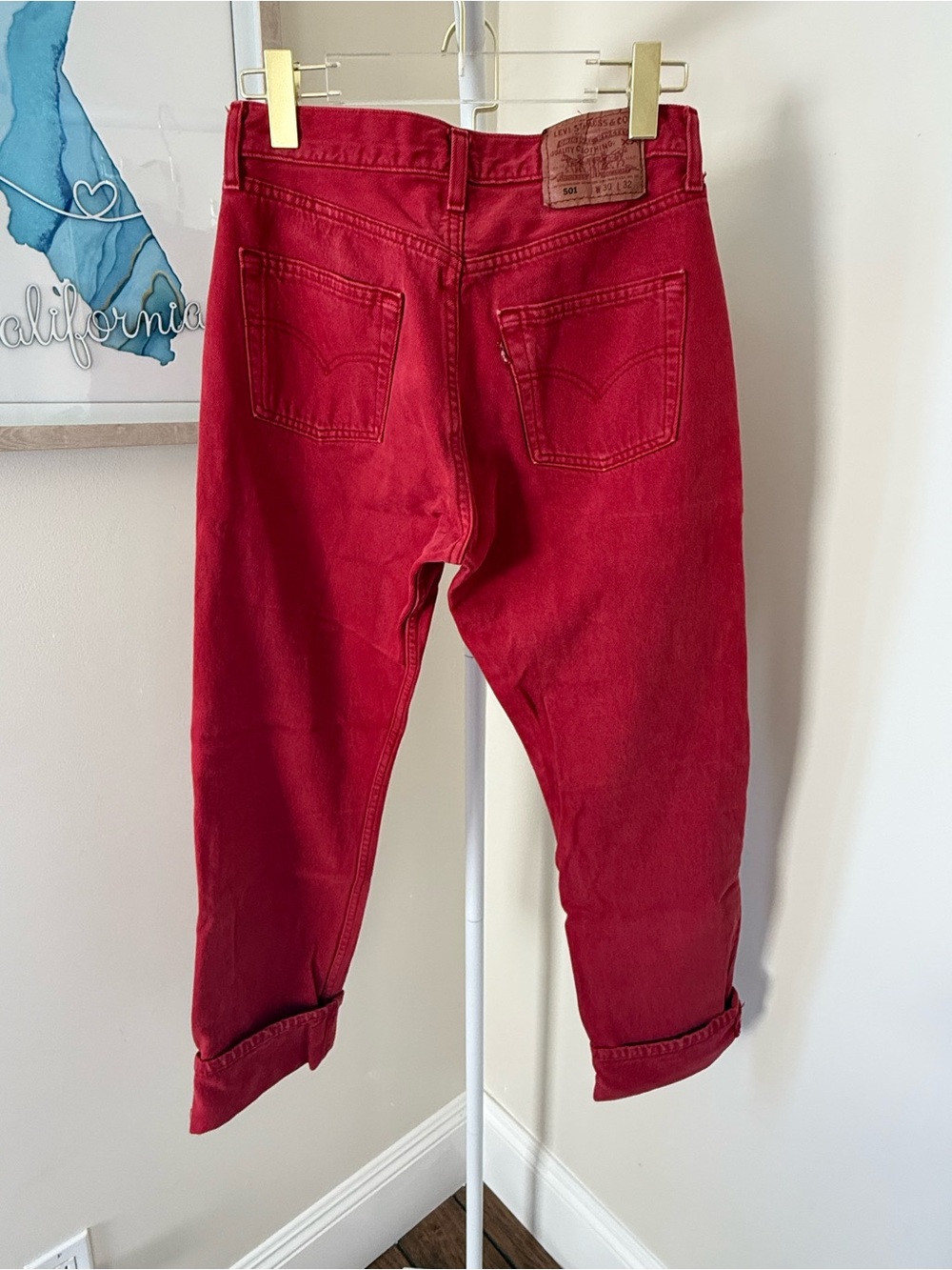 Vintage Levi's 501 Red Jeans30x32